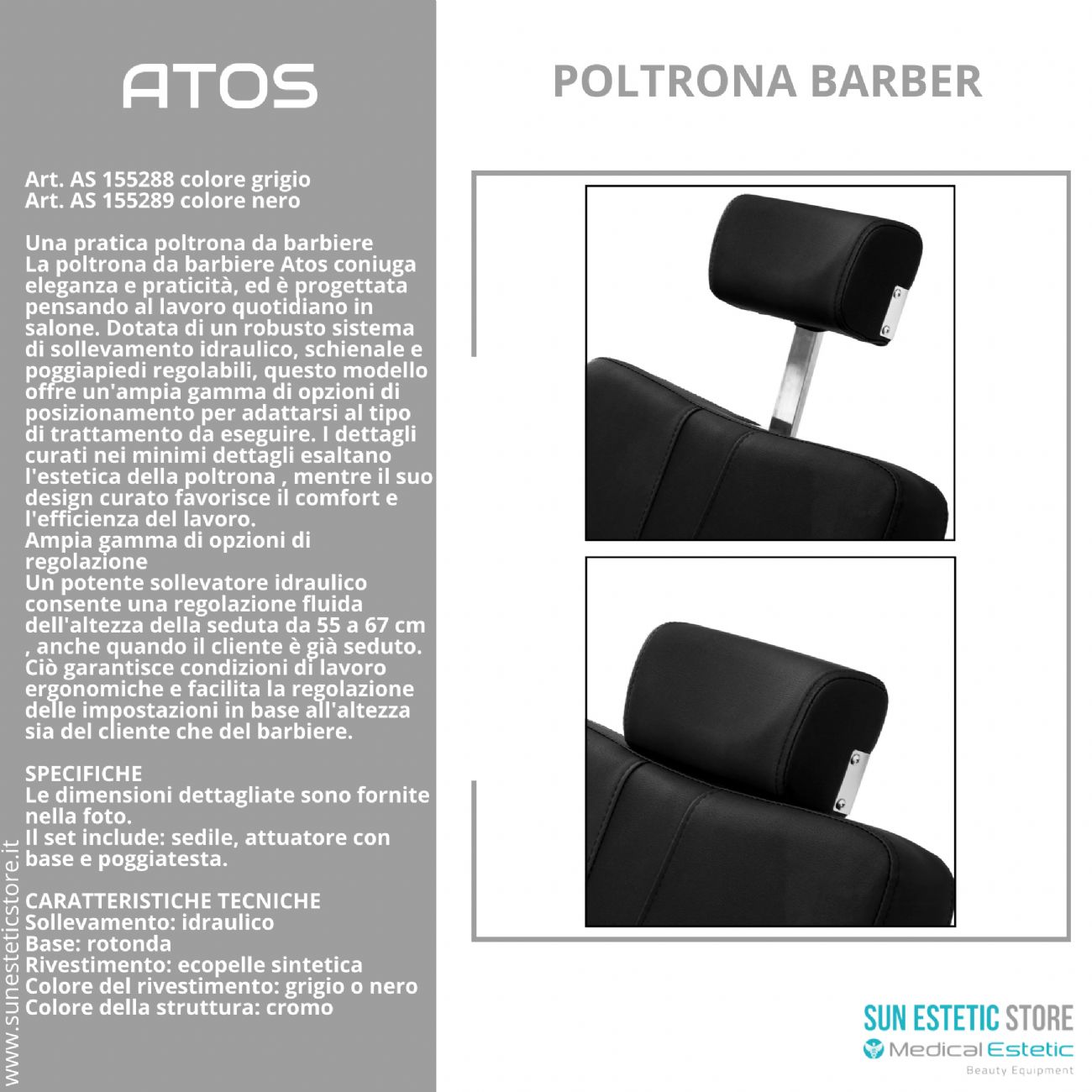 Atos poltrona parrucchiere barbiere barber shop