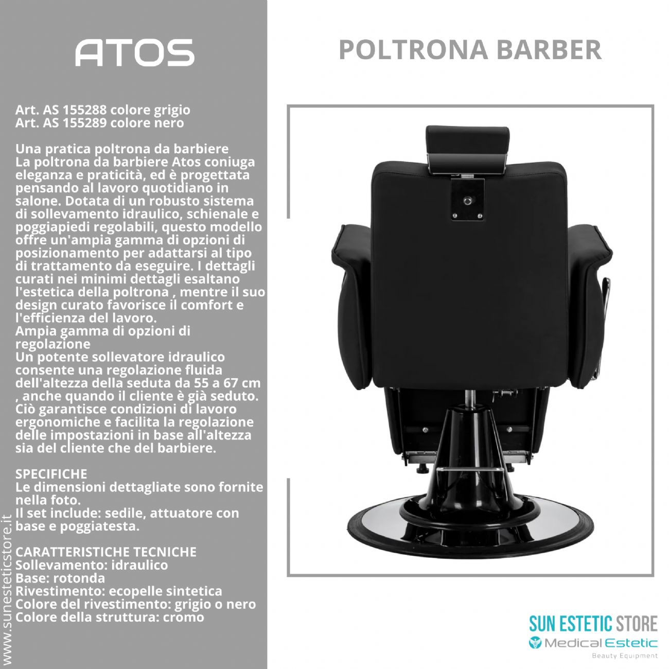 Atos poltrona parrucchiere barbiere barber shop