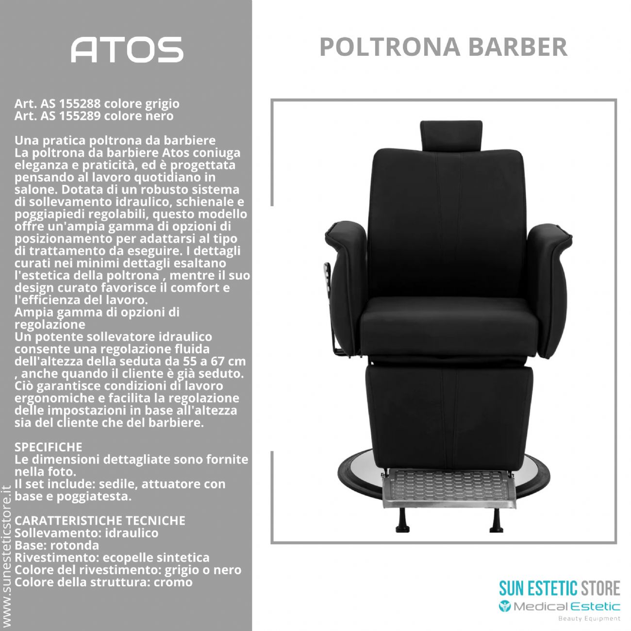Atos poltrona parrucchiere barbiere barber shop