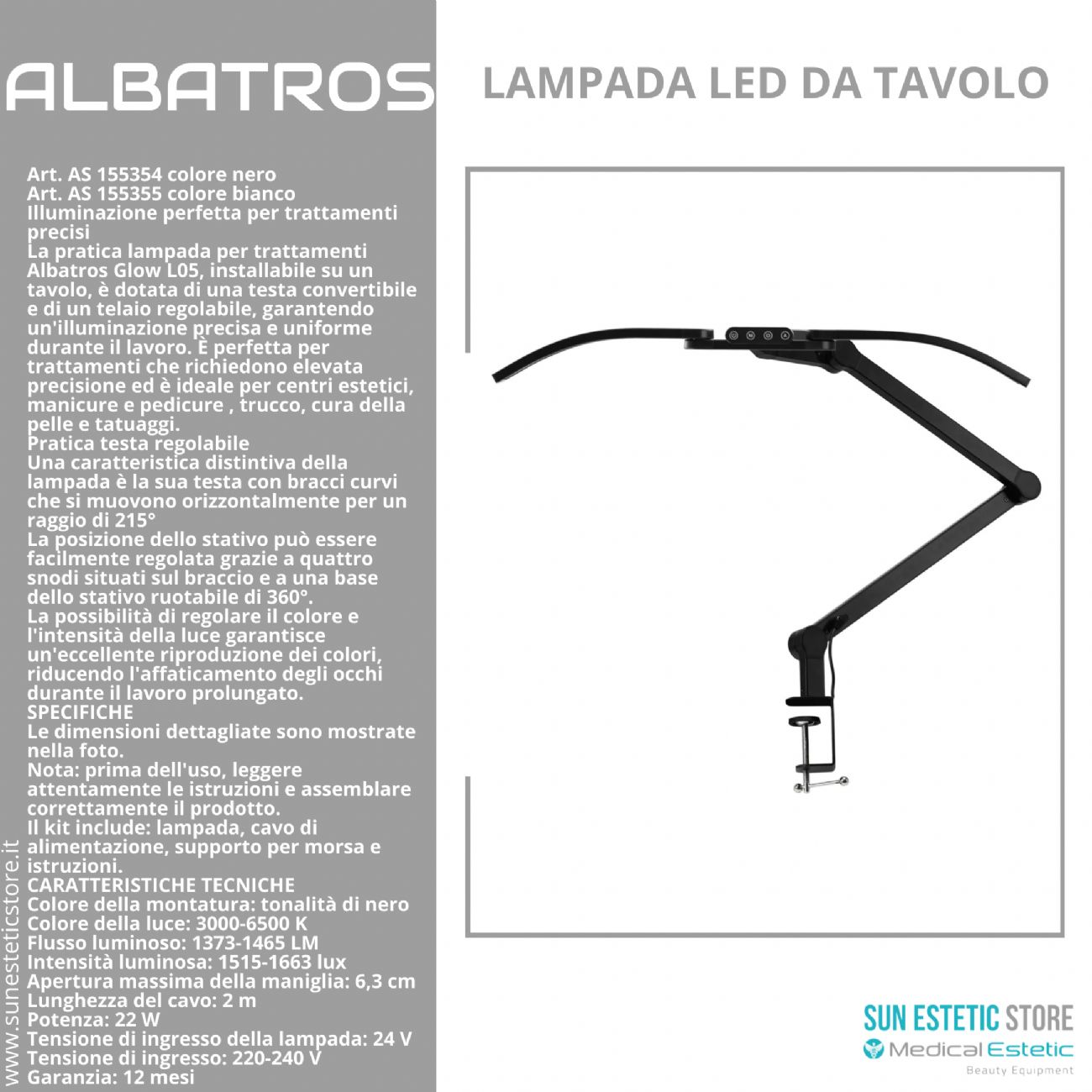 Albatros lampada Led da tavolo manicure nails