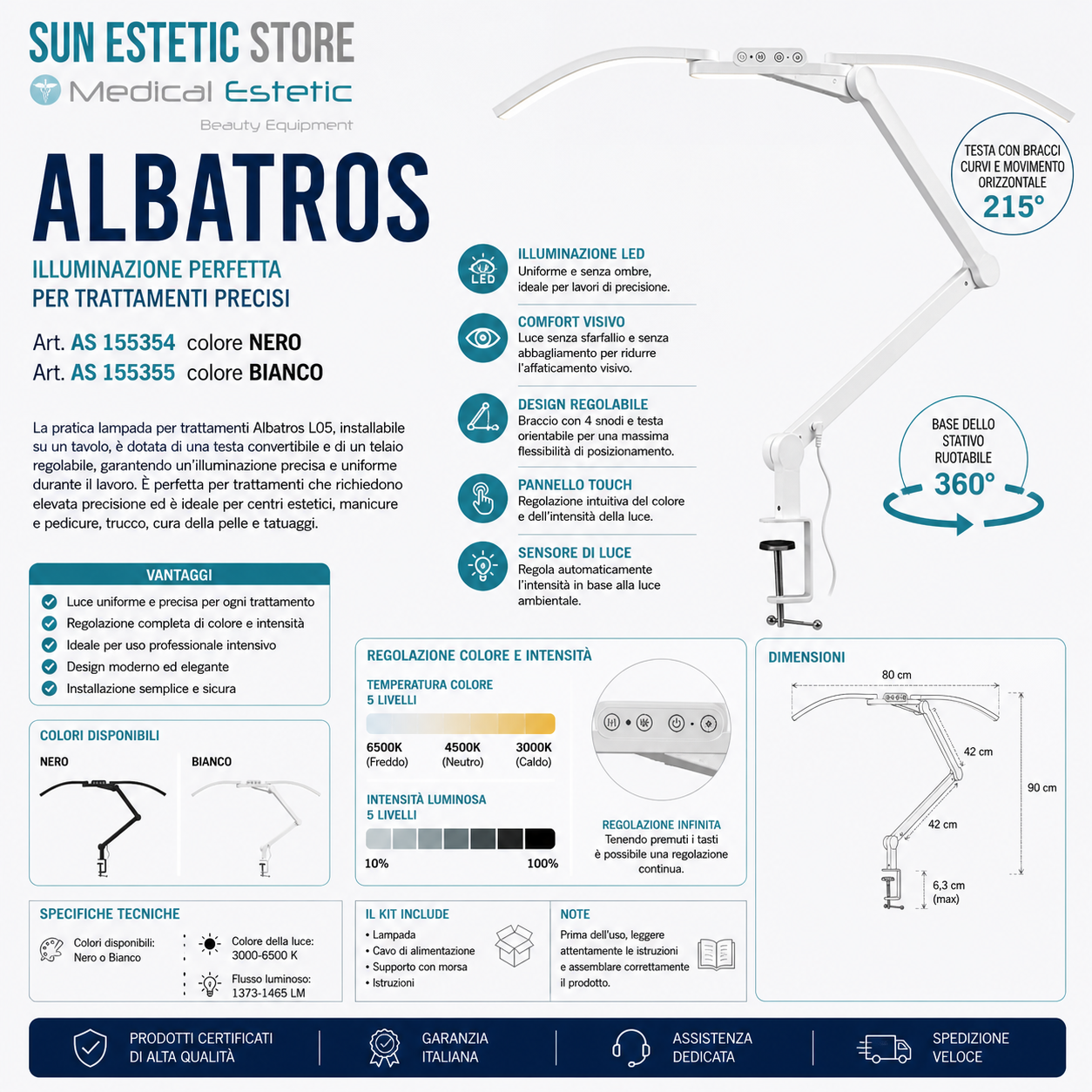 Albatros lampada Led da tavolo manicure nails