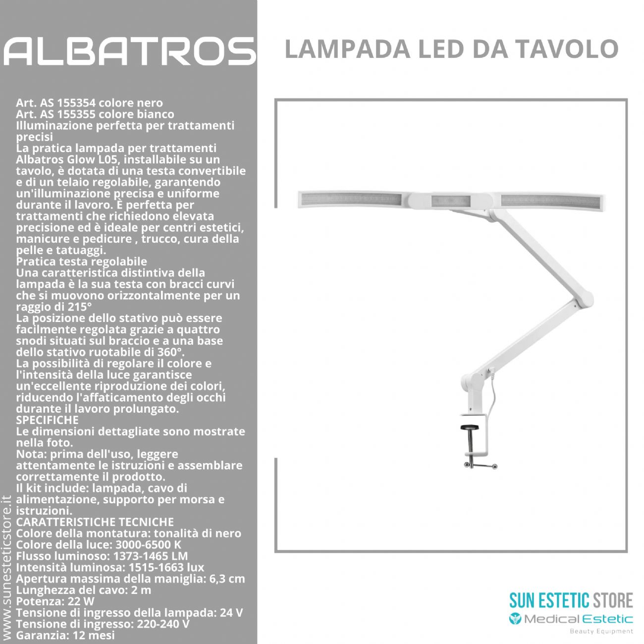 Albatros lampada Led da tavolo manicure nails