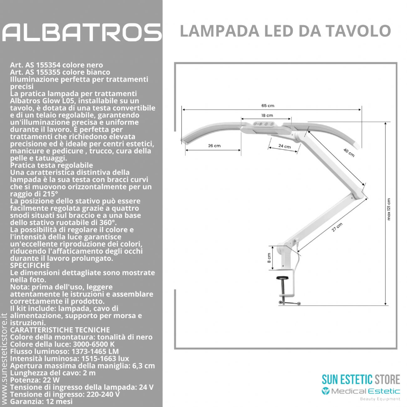 Albatros lampada Led da tavolo manicure nails