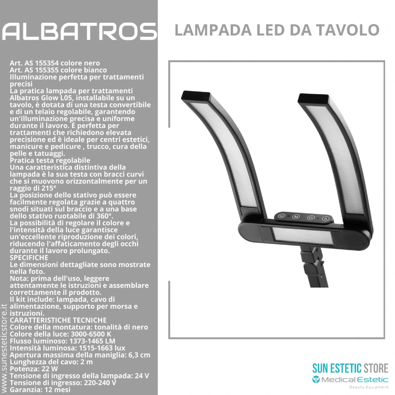 Albatros lampada Led da tavolo manicure nails