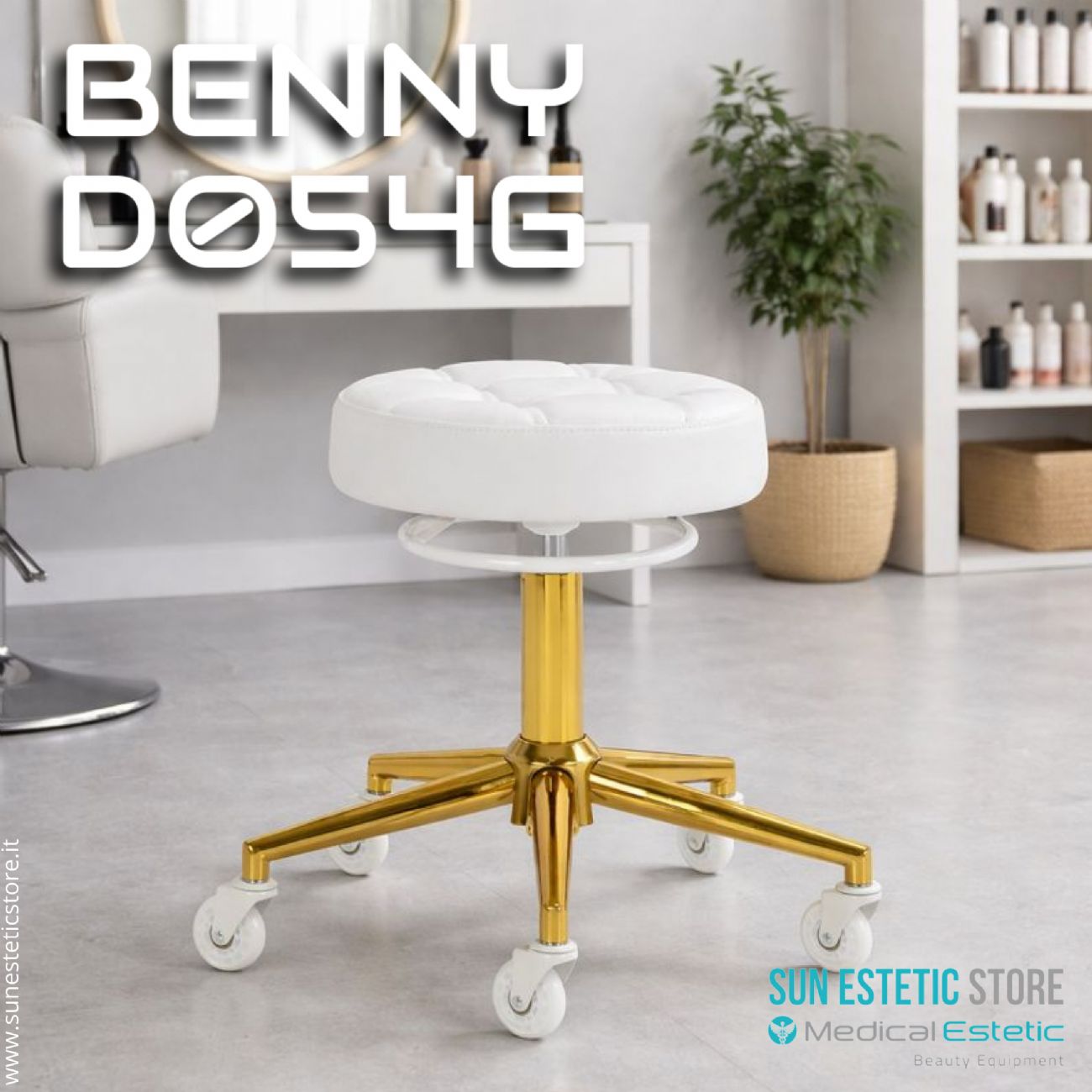 Benny D054G sgabello regolabile per estetica parrucchiere