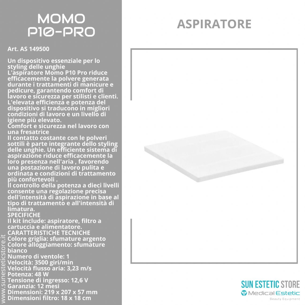 Momo P10 Pro aspiratore manicure nails