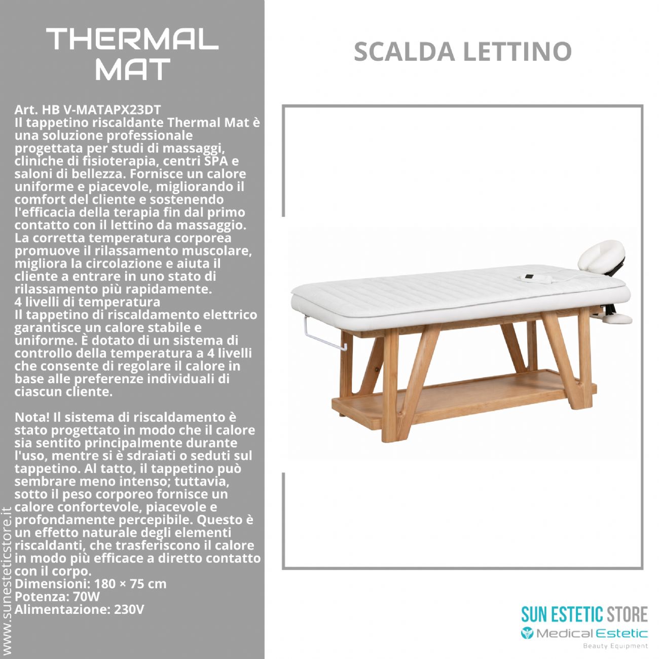 Thermal Mat tappetino scalda lettino massaggi estetica