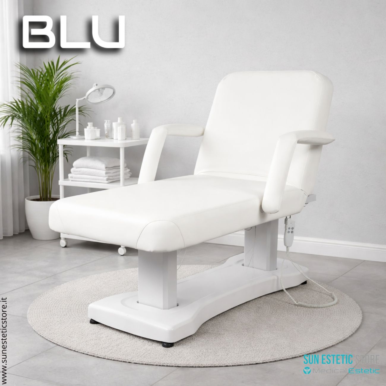Blu lettino massaggio estetica elettrico 2 motori