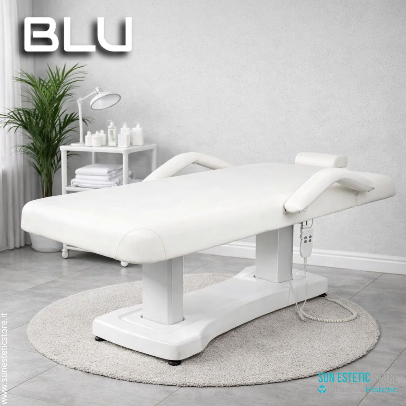 Blu lettino massaggio estetica elettrico 2 motori