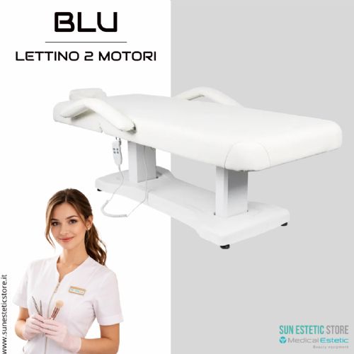 Blu lettino massaggio estetica elettrico 2 motori
