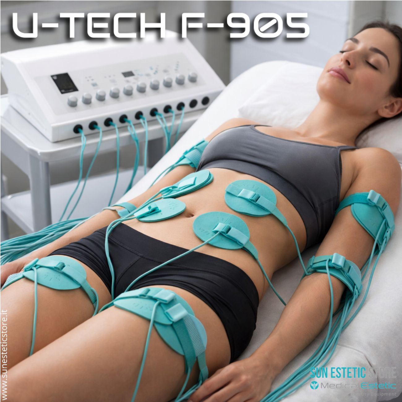 U-Tech F905 Elettrostimolatore con elettrodi per dimagrimento e tonificazione muscolare estetica