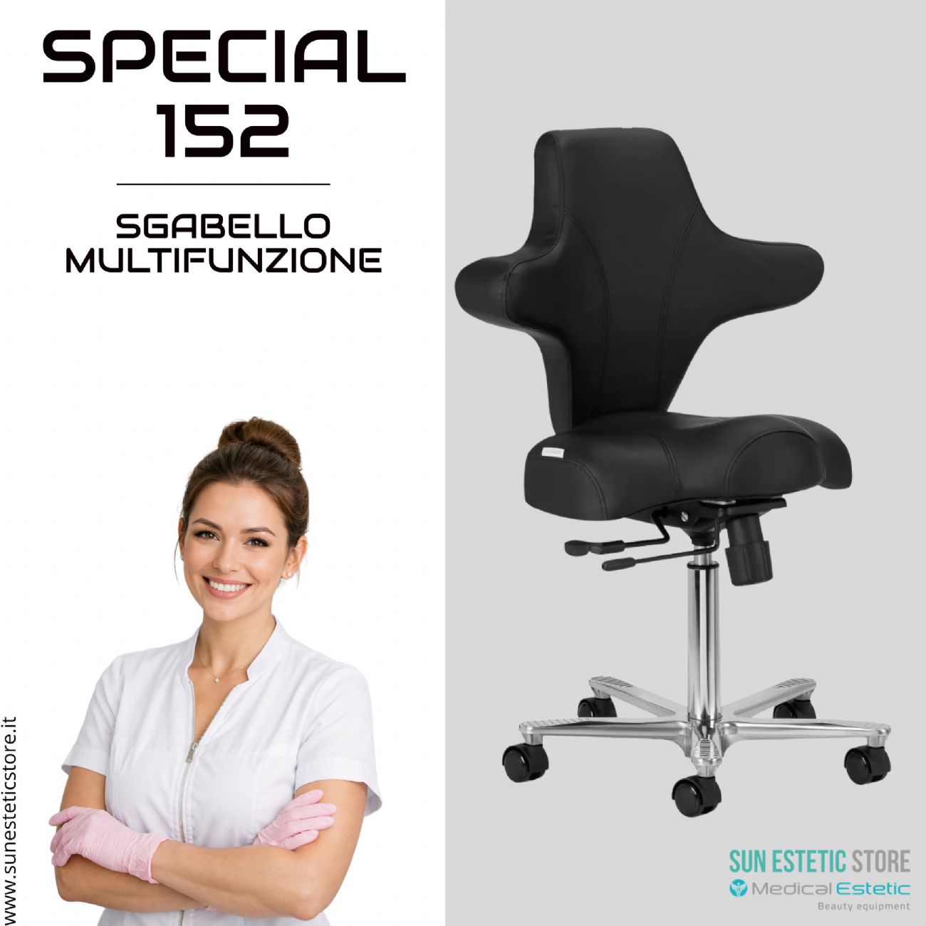 Special 152 sgabello multifunzionale con schienale estetica