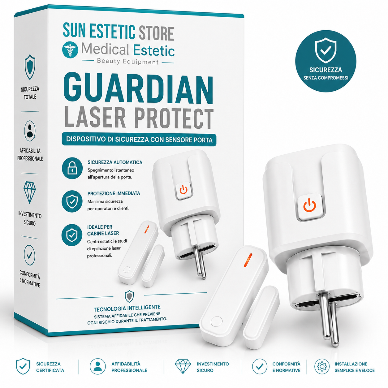 Guardian Laser Protect dispositivo sicurezza porta cabina estetica
