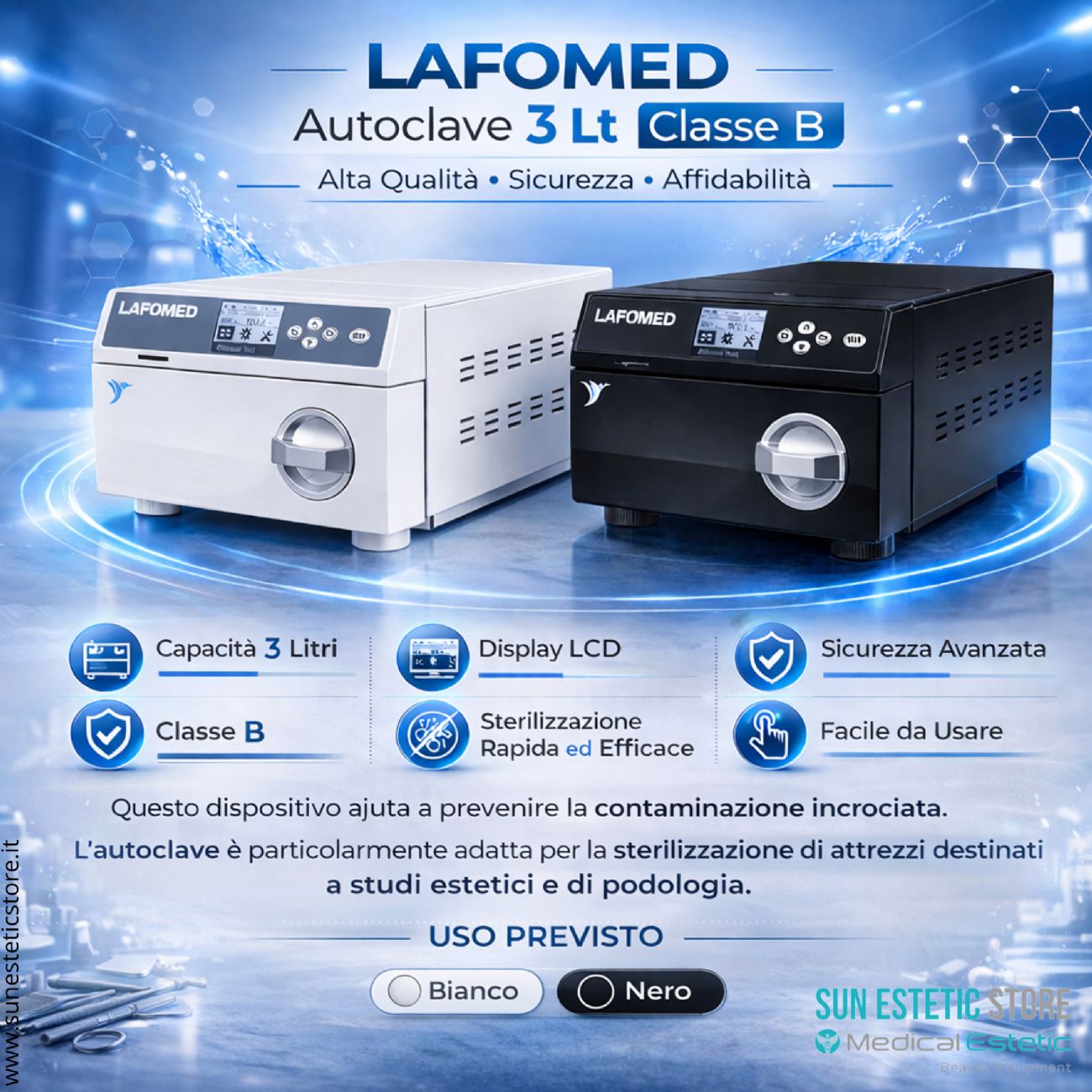 Lafomed LFSS03AA. autoclave 3 lt classe B