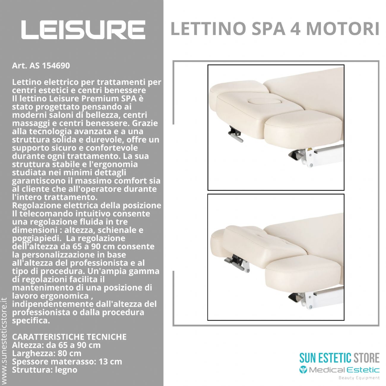 Leisure lettino massaggio spa 4 motori