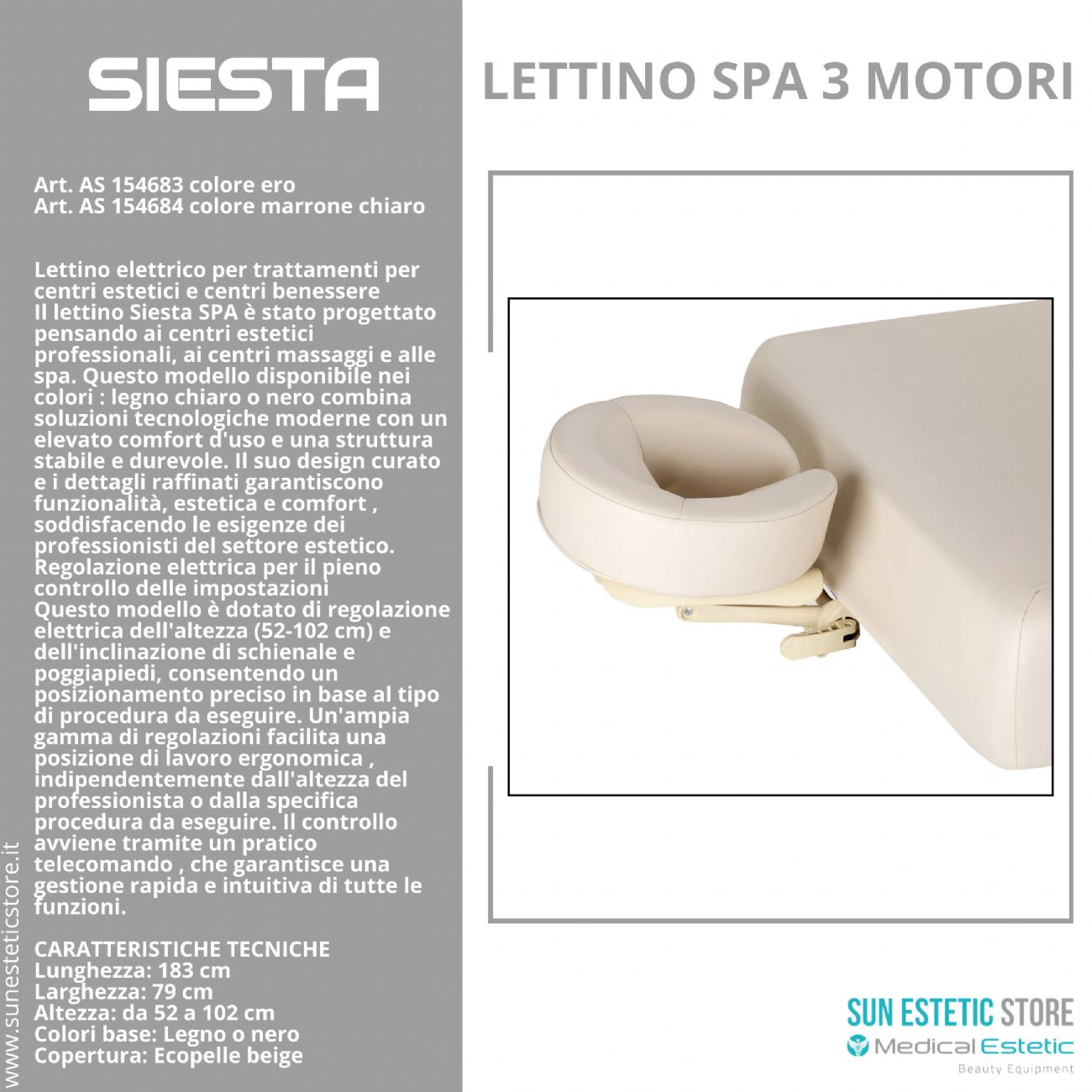 Siesta lettino massaggio spa 3 motori