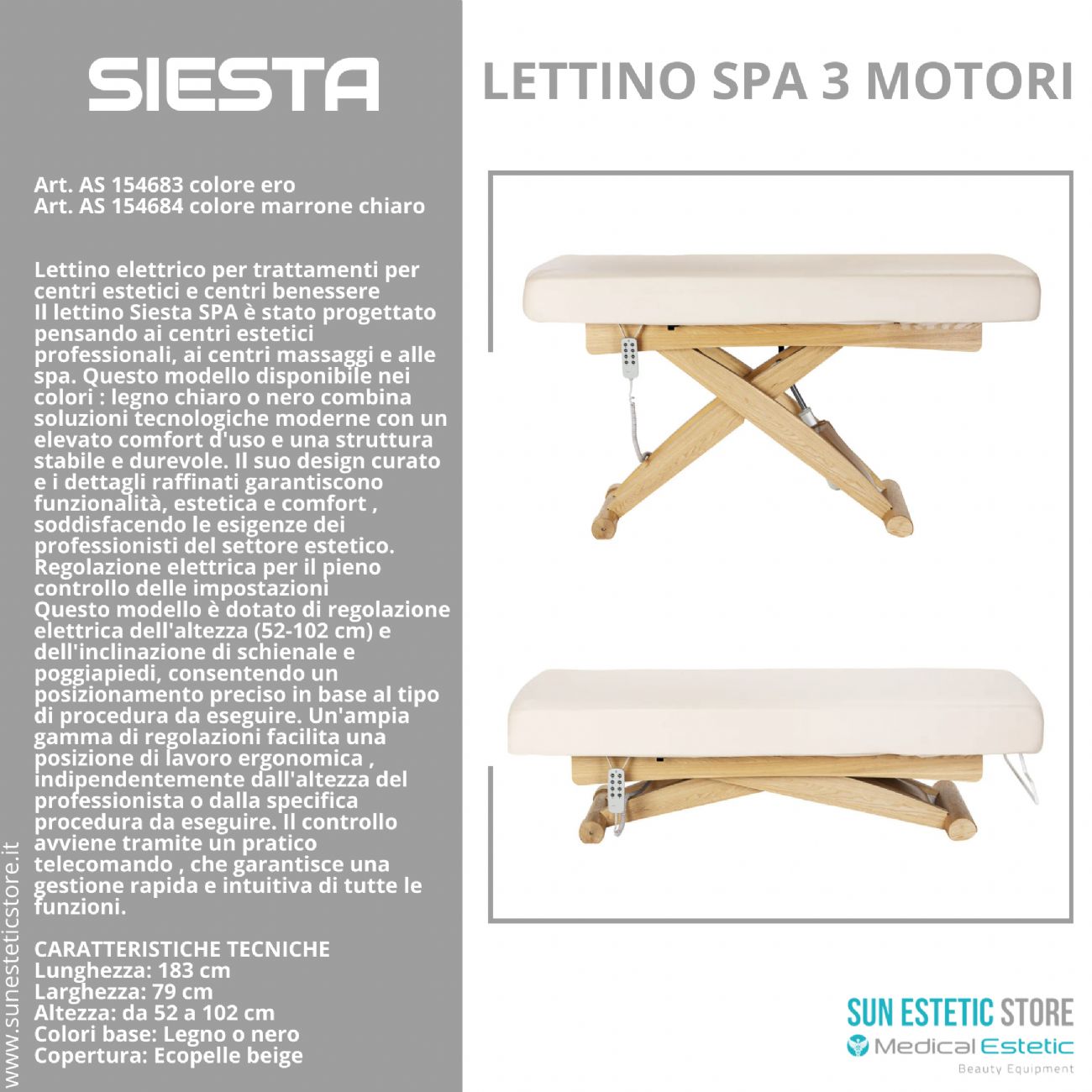 Siesta lettino massaggio spa 3 motori