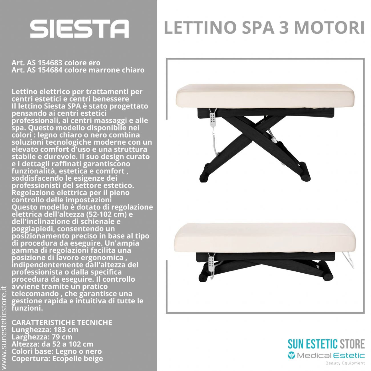 Siesta lettino massaggio spa 3 motori