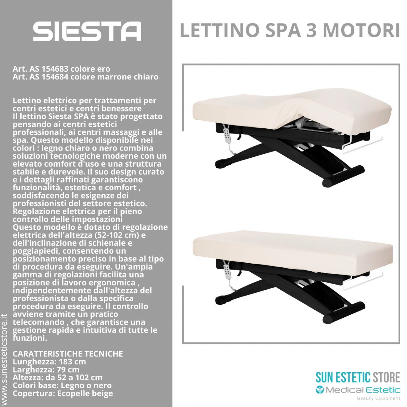 Siesta lettino massaggio spa 3 motori