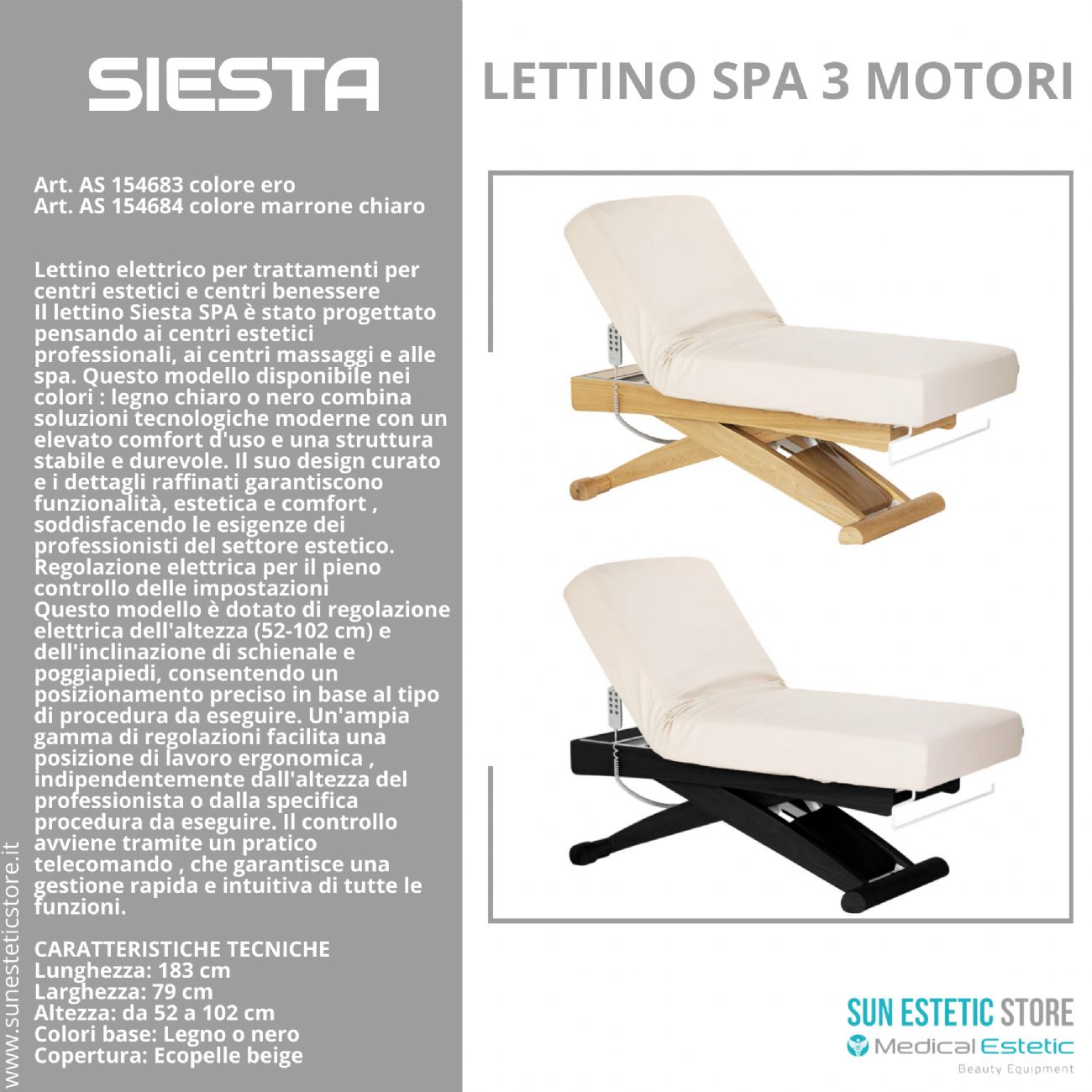 Siesta lettino massaggio spa 3 motori