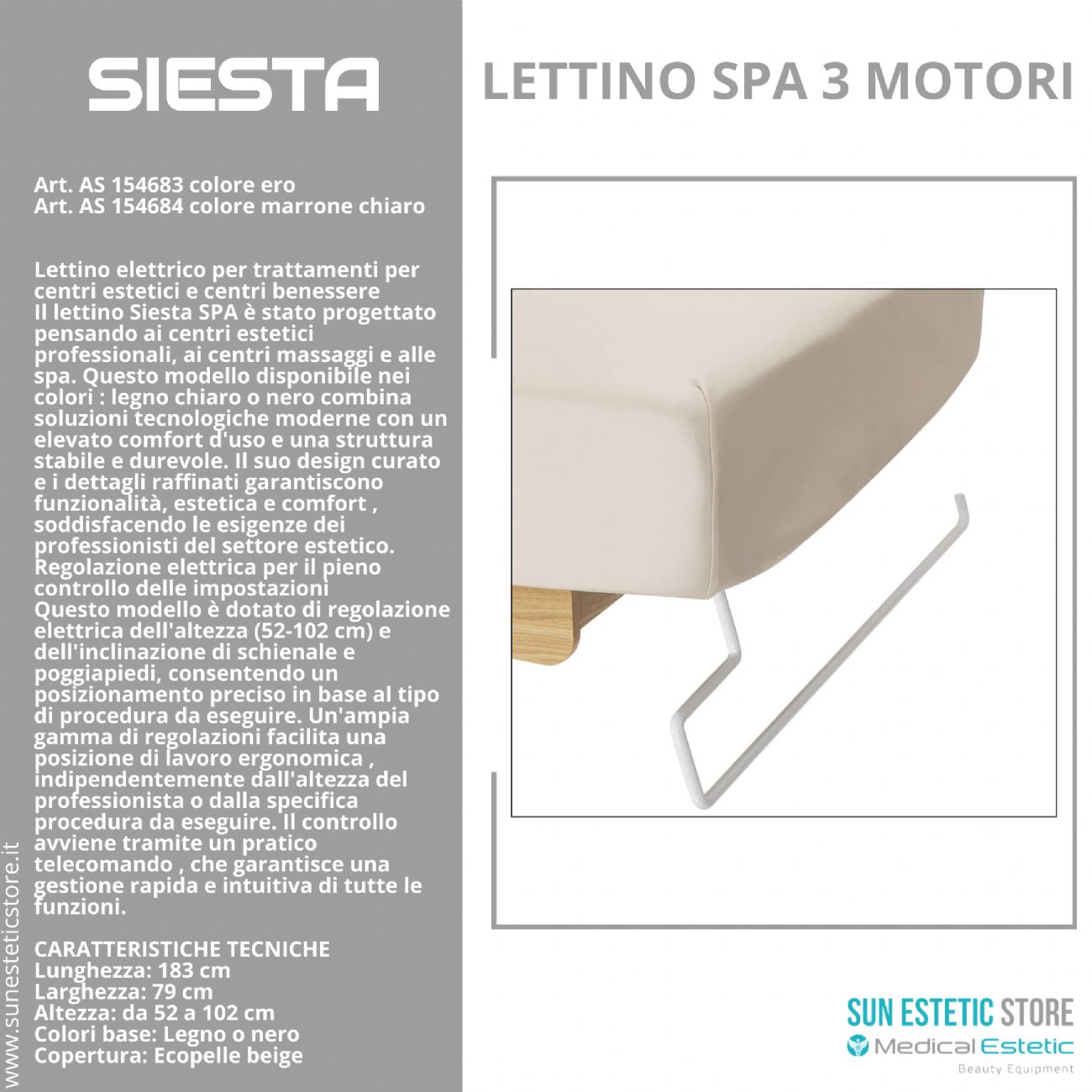 Siesta lettino massaggio spa 3 motori