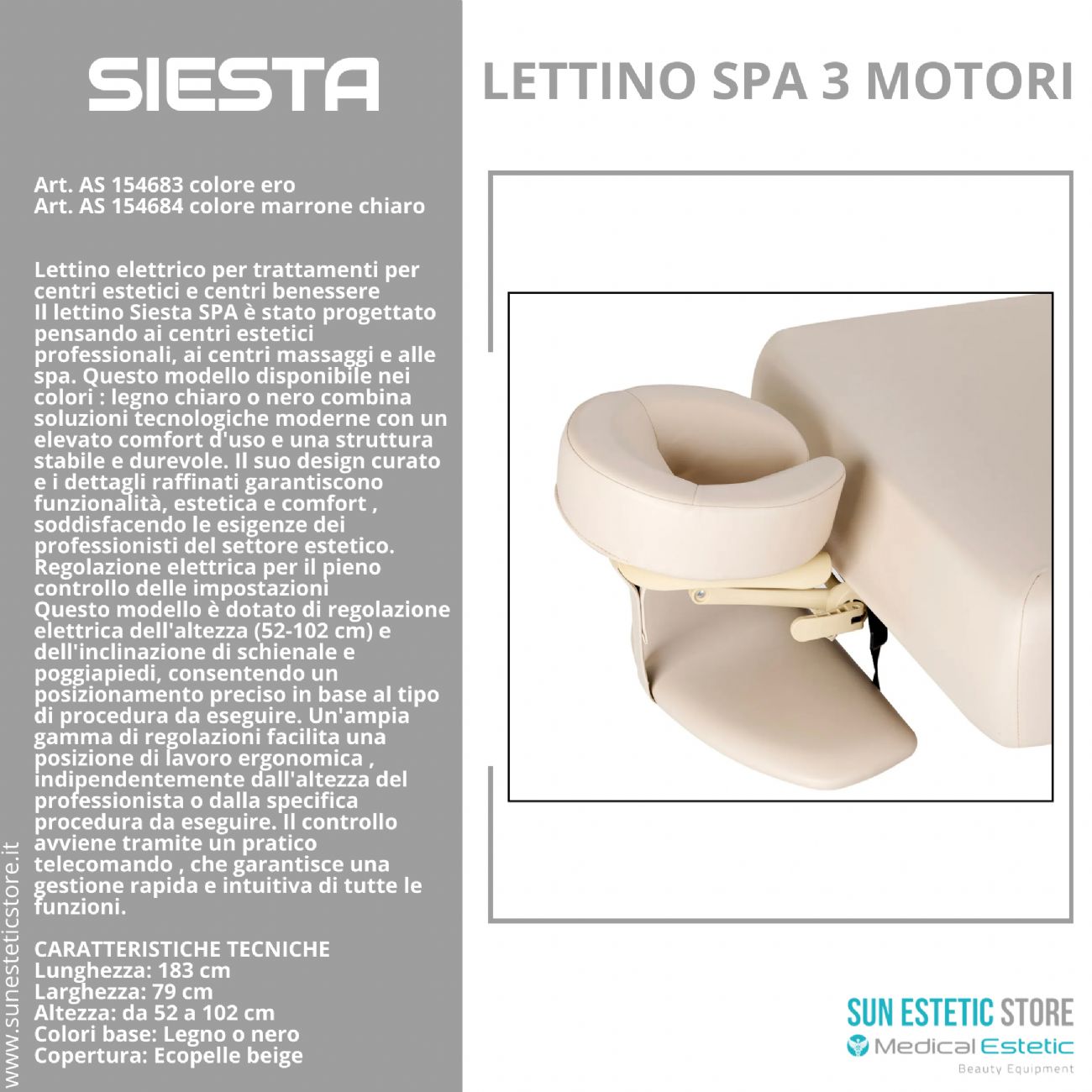 Siesta lettino massaggio spa 3 motori