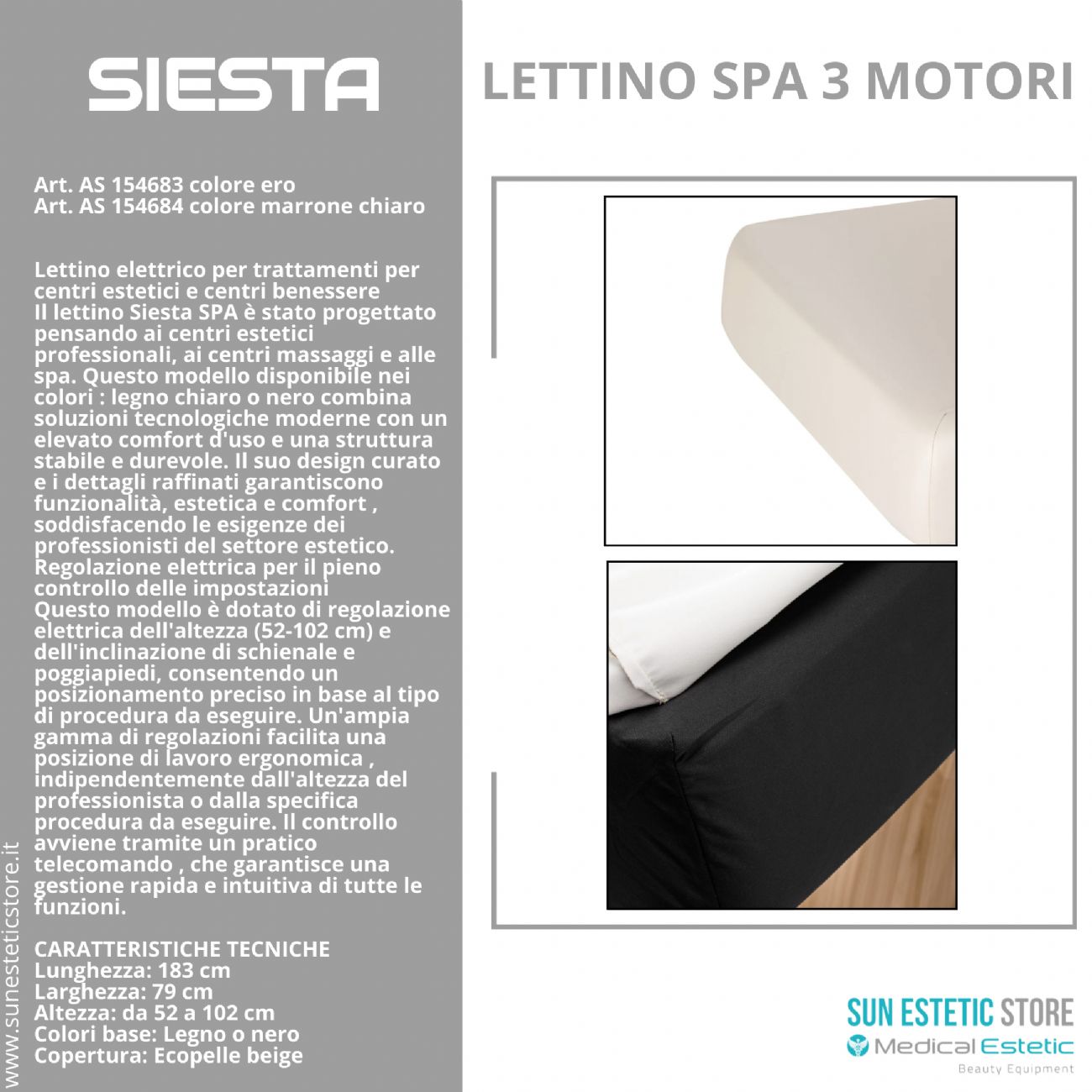 Siesta lettino massaggio spa 3 motori