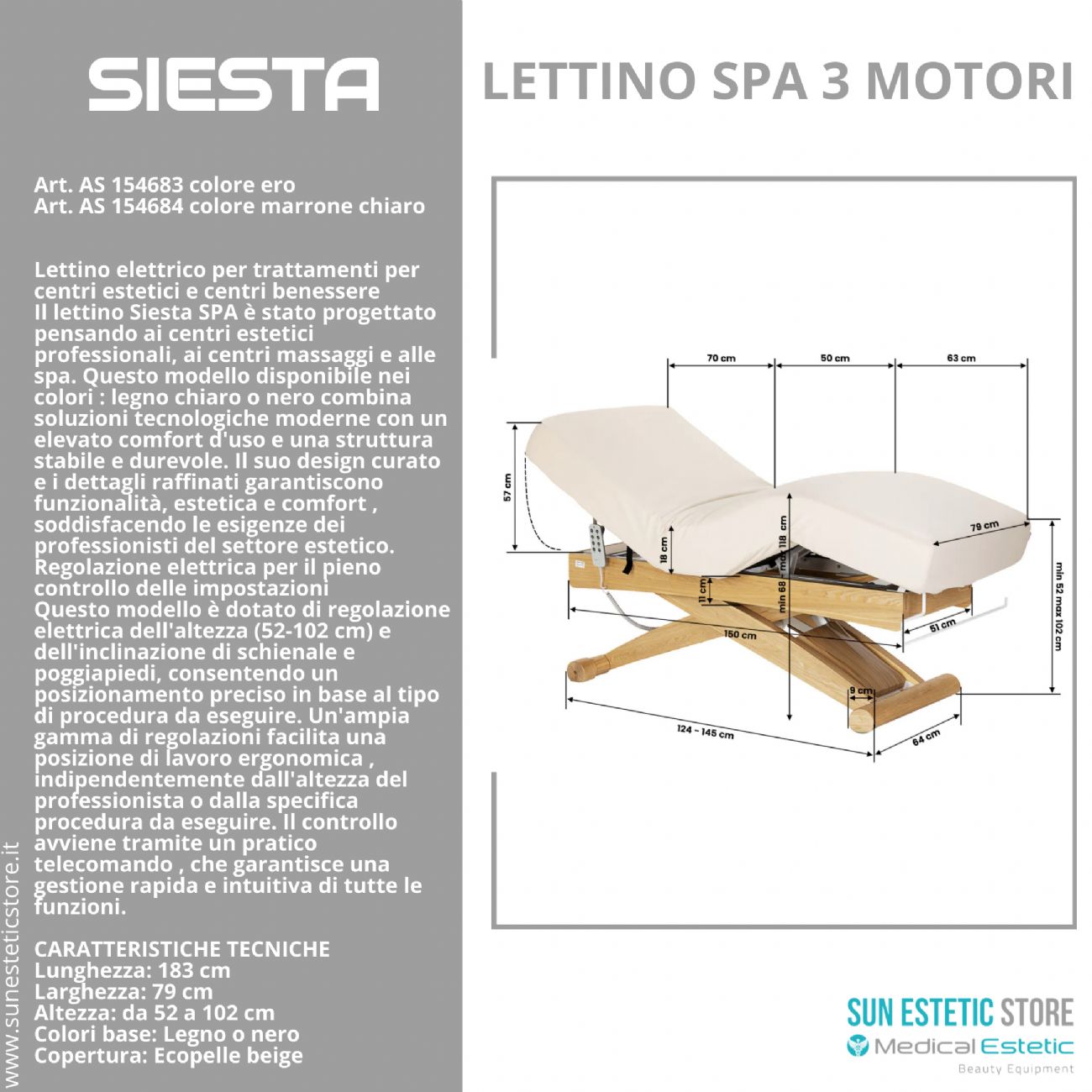 Siesta lettino massaggio spa 3 motori