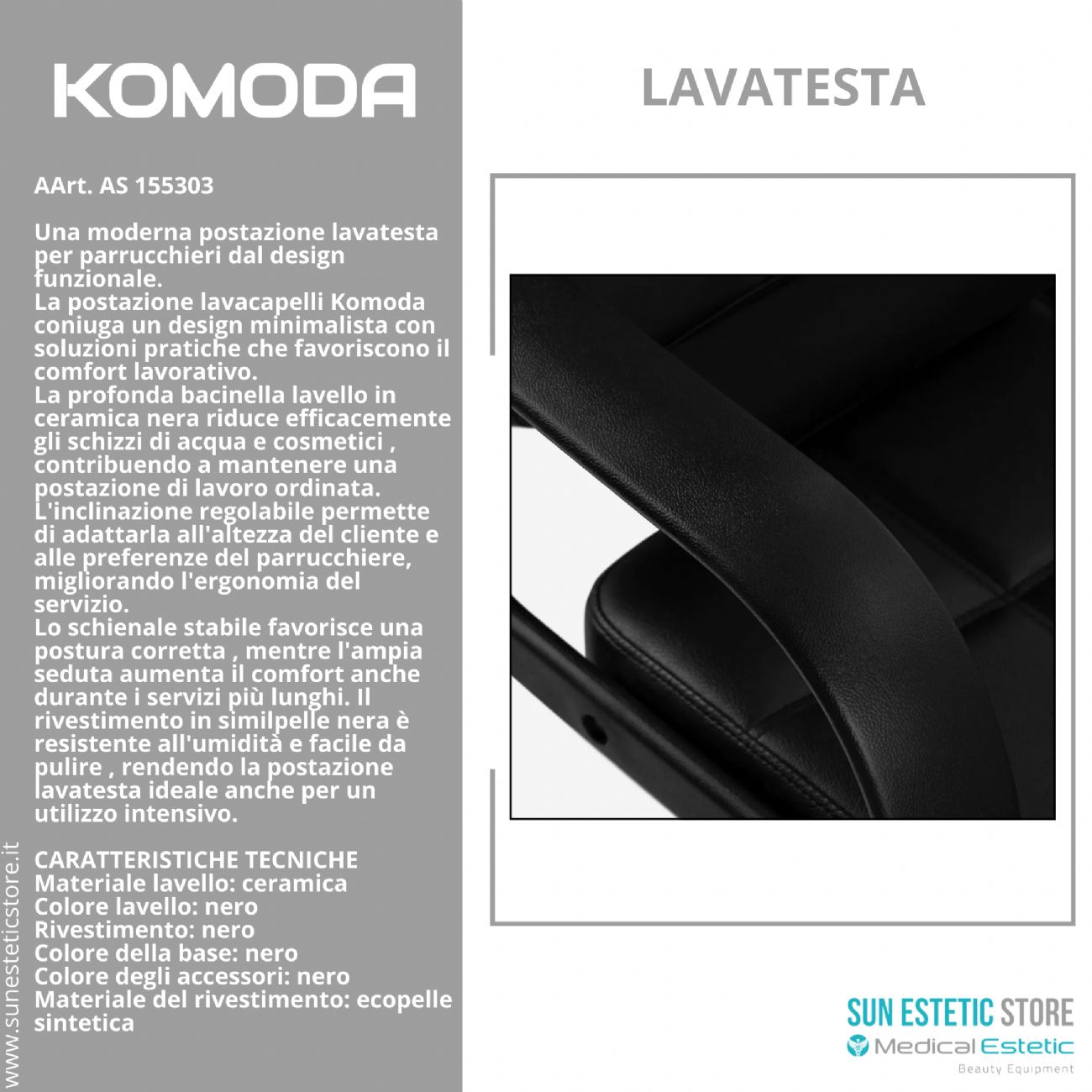 Komoda poltrona lavatesta parrucchiere