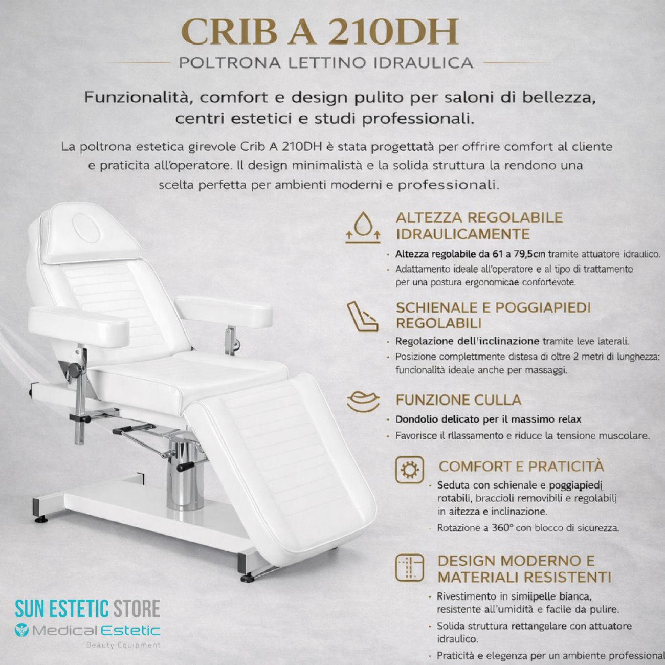 Crib A 210DH poltrona lettino idraulica