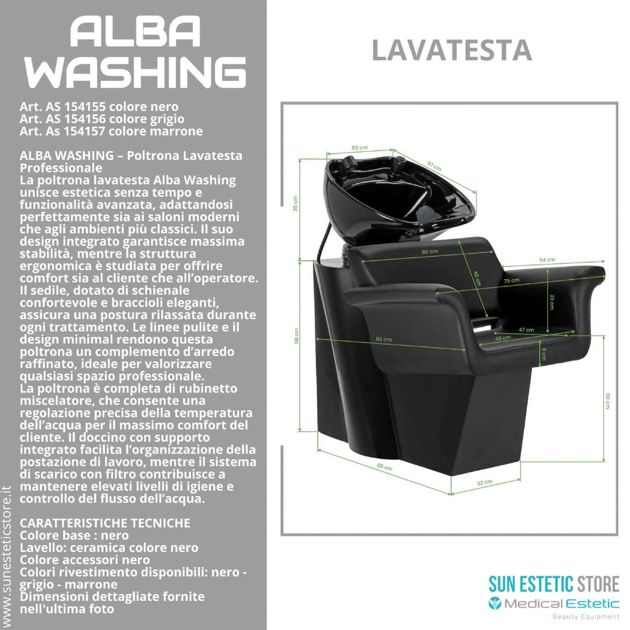 Alba washing poltrona lavatesta
