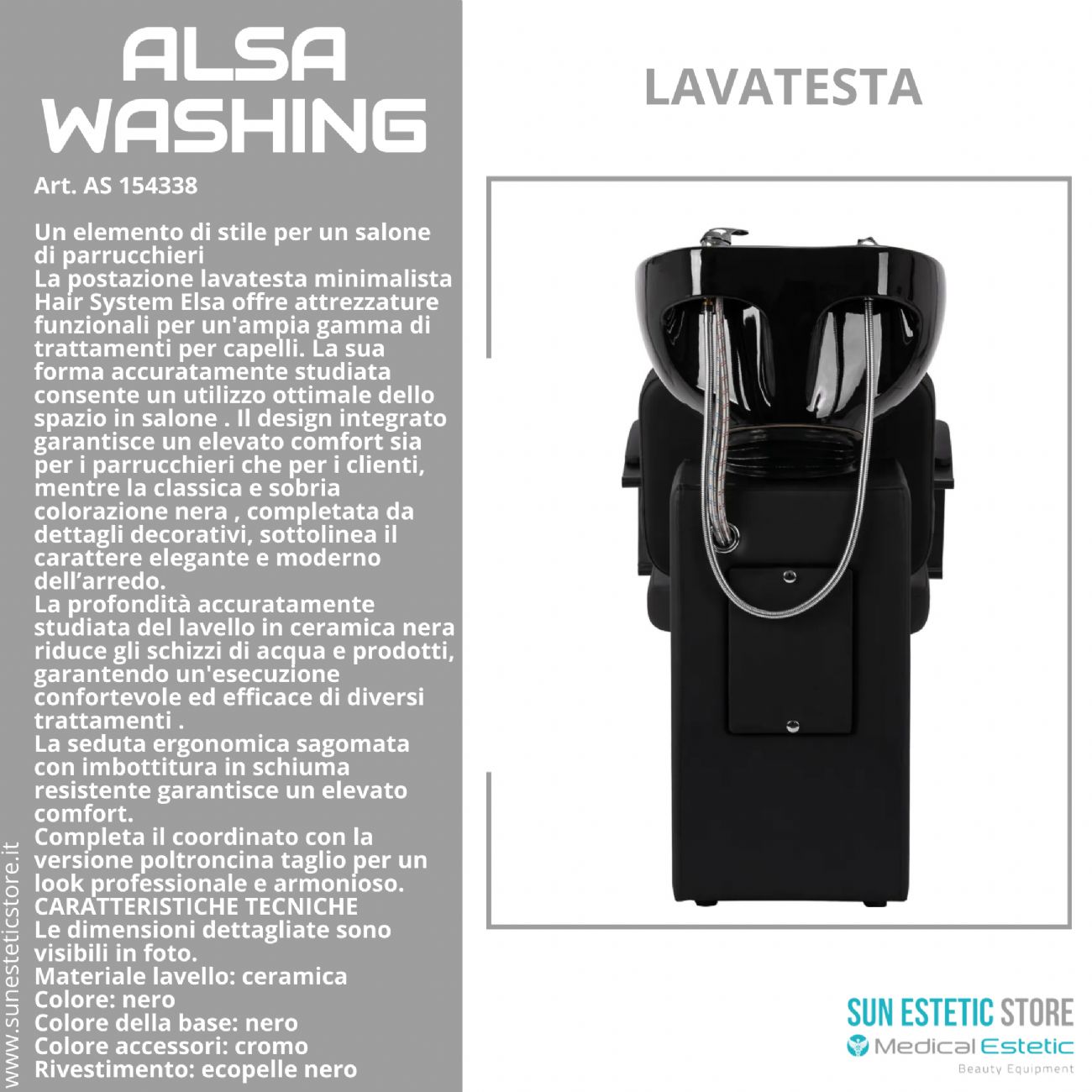 Elsa washing poltrona lavatesta parrucchiere