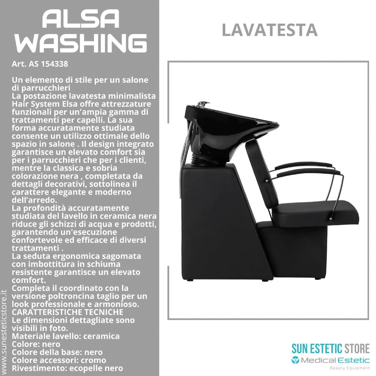 Elsa washing poltrona lavatesta parrucchiere