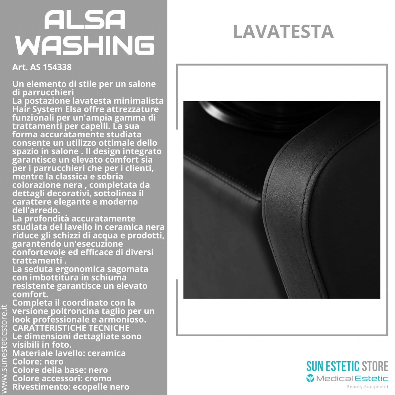 Elsa washing poltrona lavatesta parrucchiere