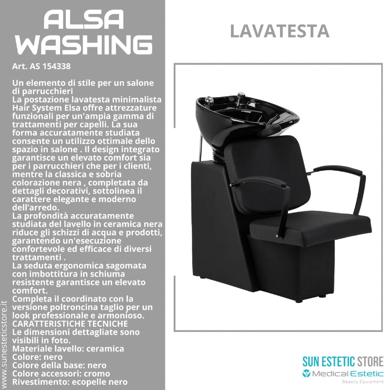 Elsa washing poltrona lavatesta parrucchiere