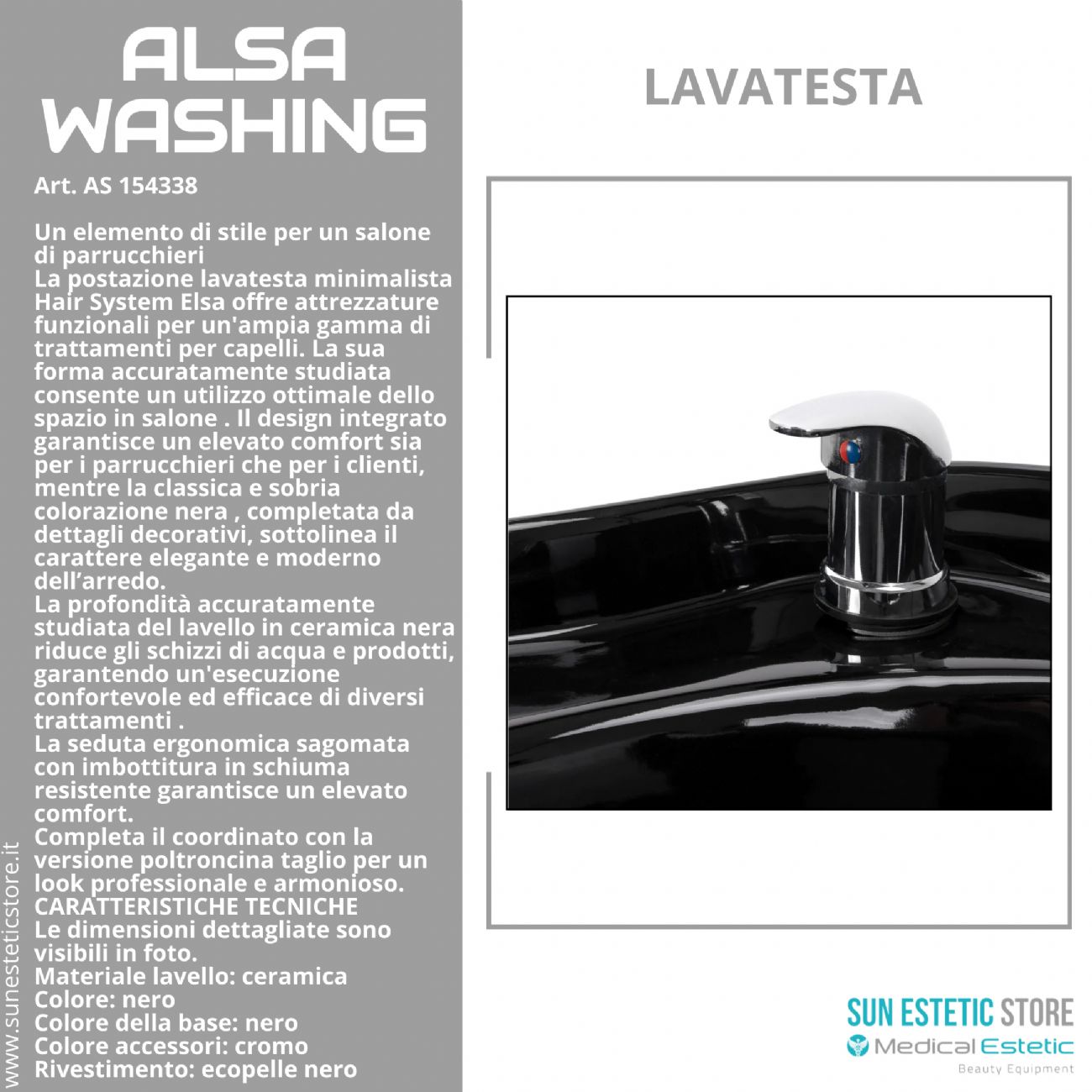 Elsa washing poltrona lavatesta parrucchiere