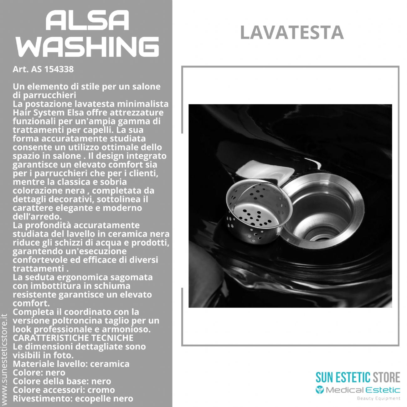 Elsa washing poltrona lavatesta parrucchiere