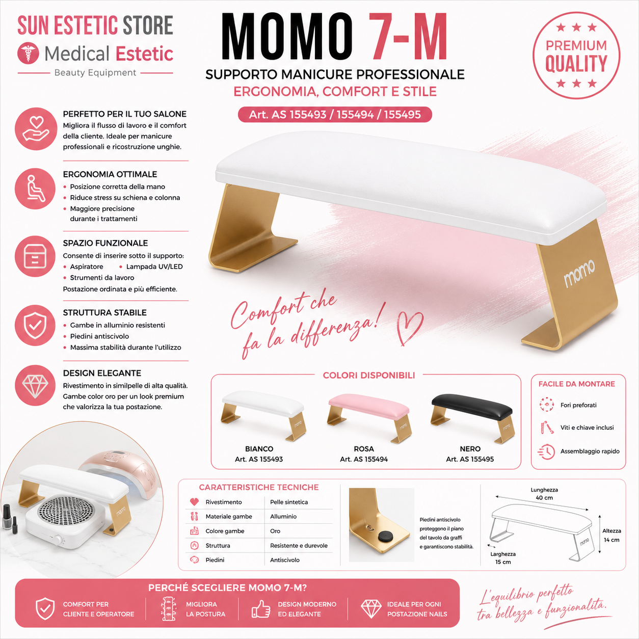 Momo M-7 supporto mani per manicure