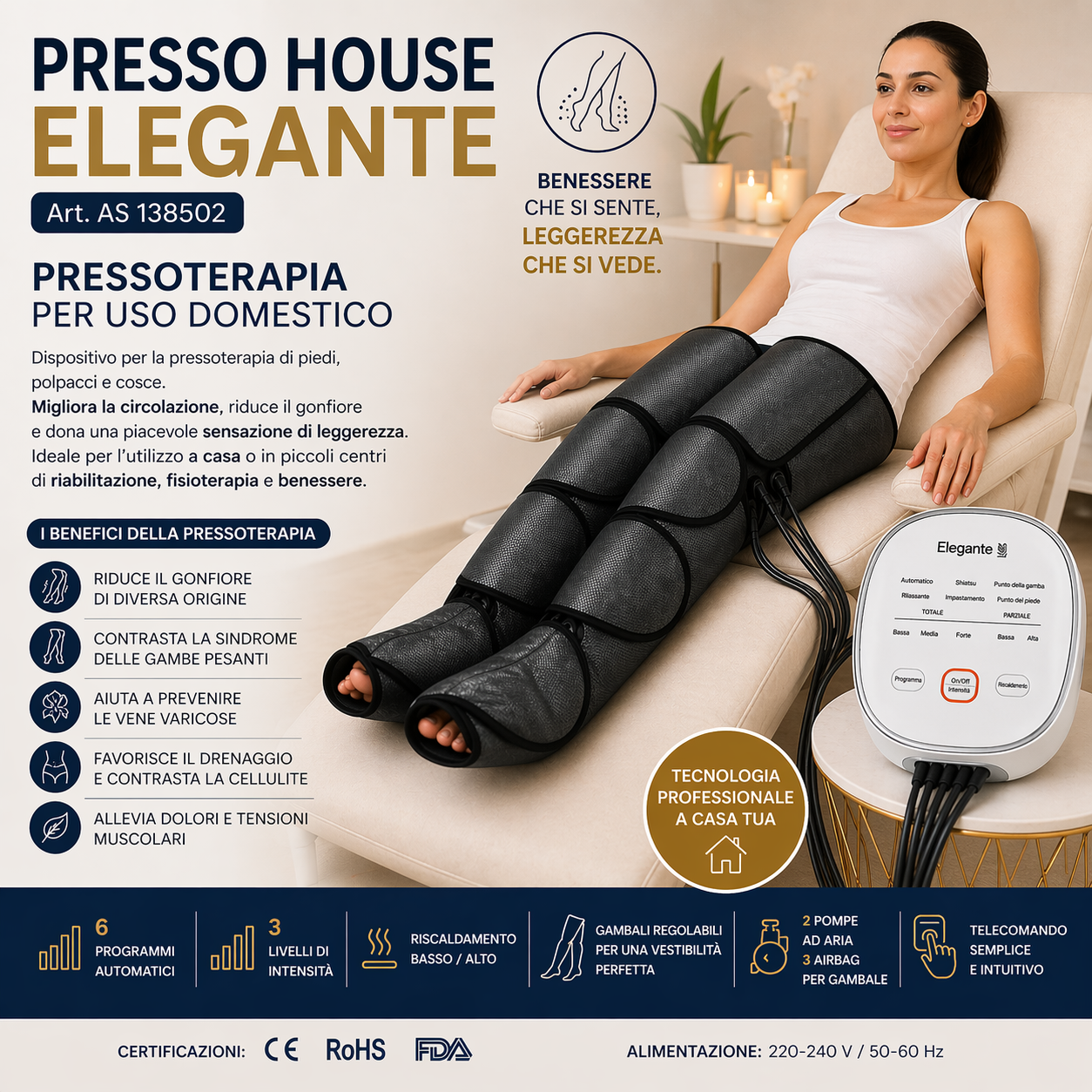 Presso House Elegante pressoterapia per uso domestico