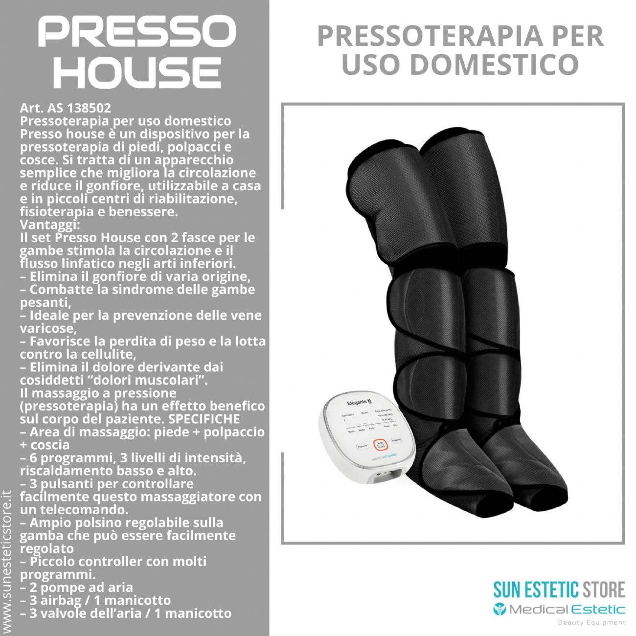 Presso House Elegante pressoterapia per uso domestico