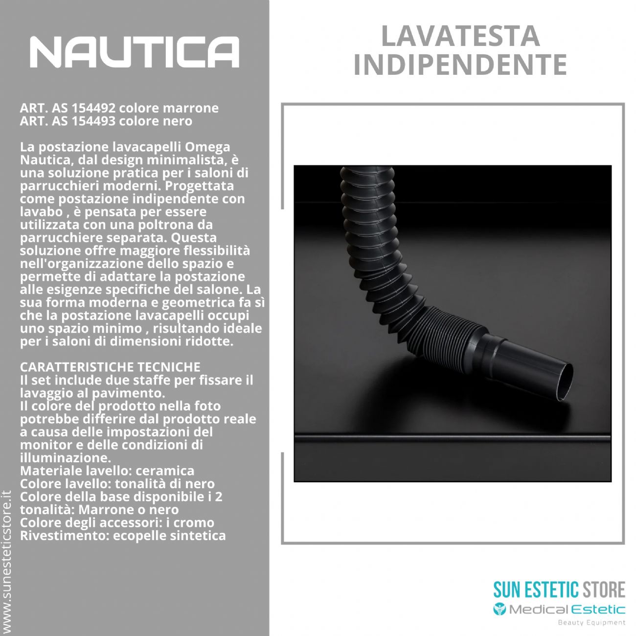 Nautica lavatesta indipendente senza poltrona