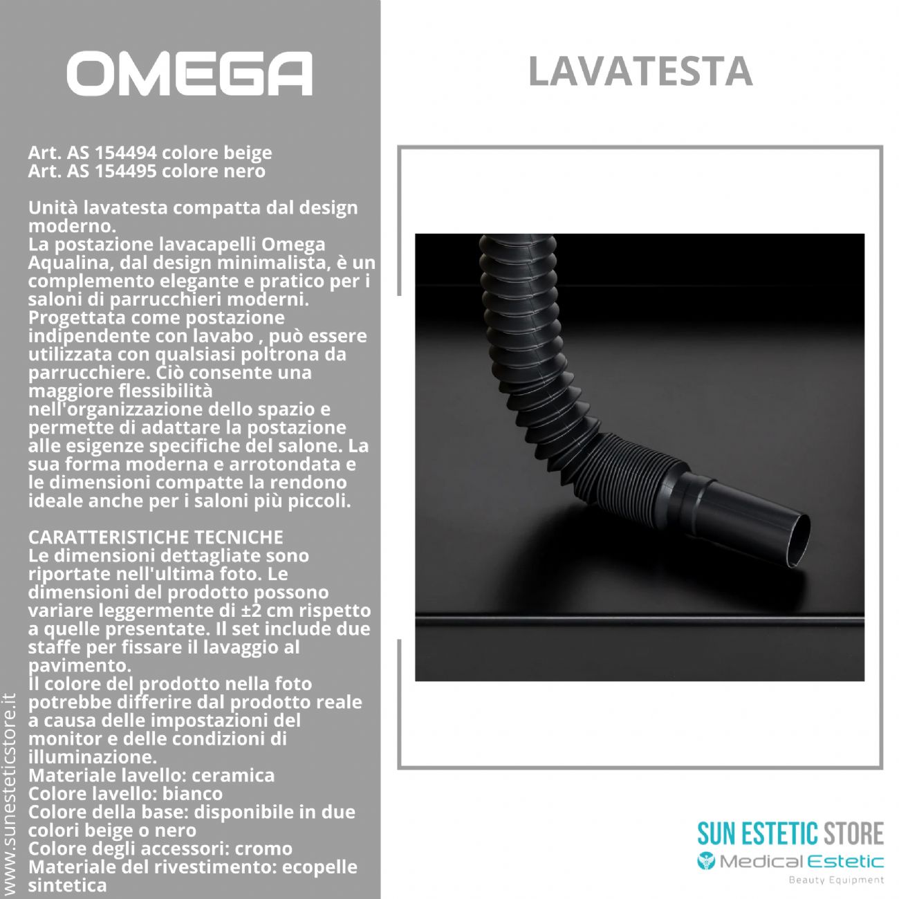 Omega postazione lavatesta indipendente