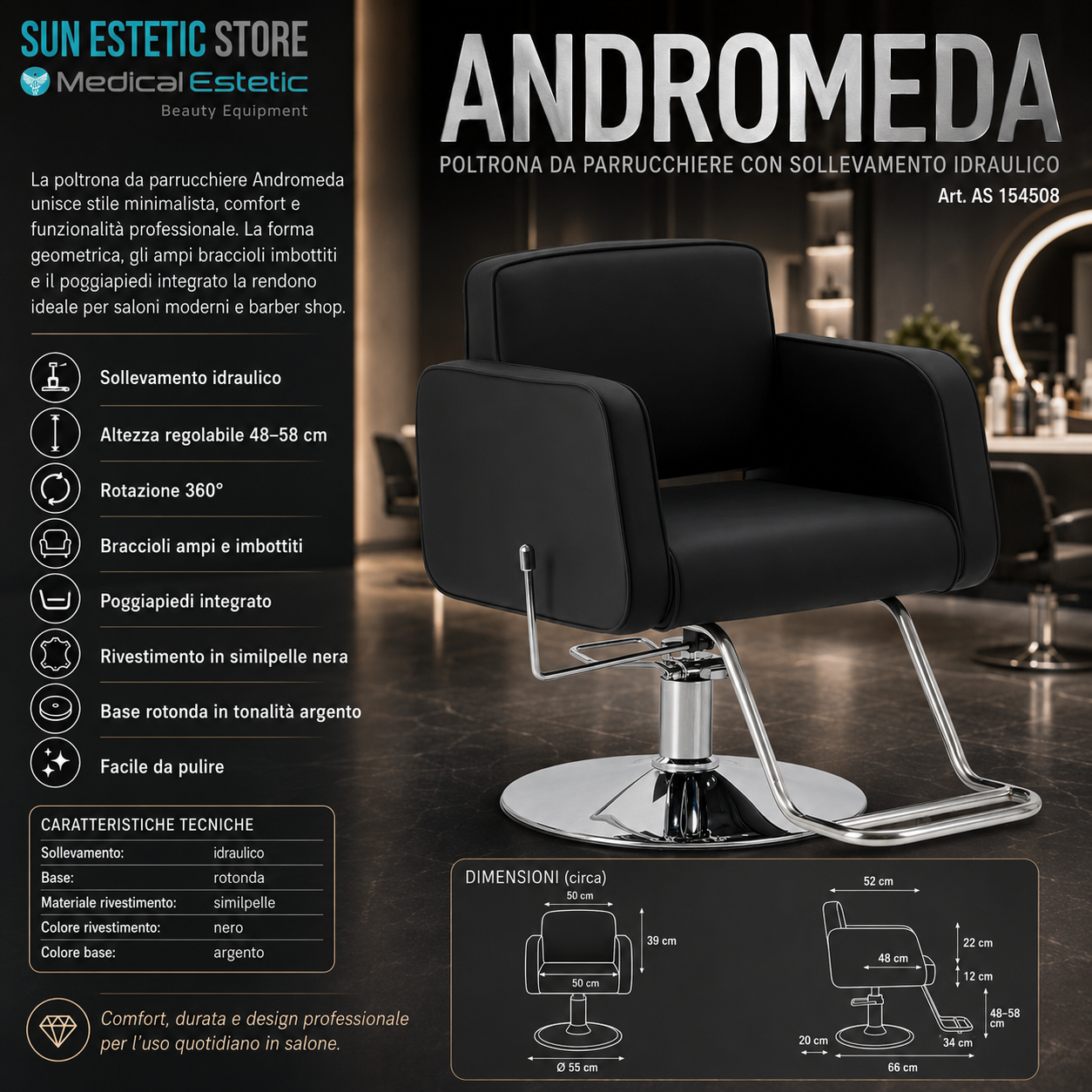 Andromeda poltroncina taglio parrucchiere