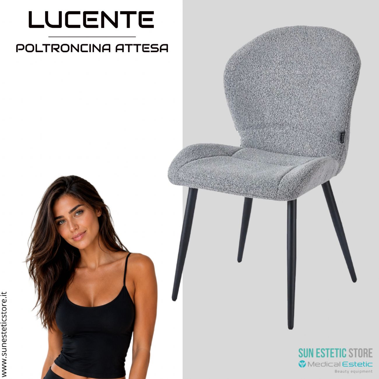 4Rico Lucente sedia poltroncina per reception sala attesa