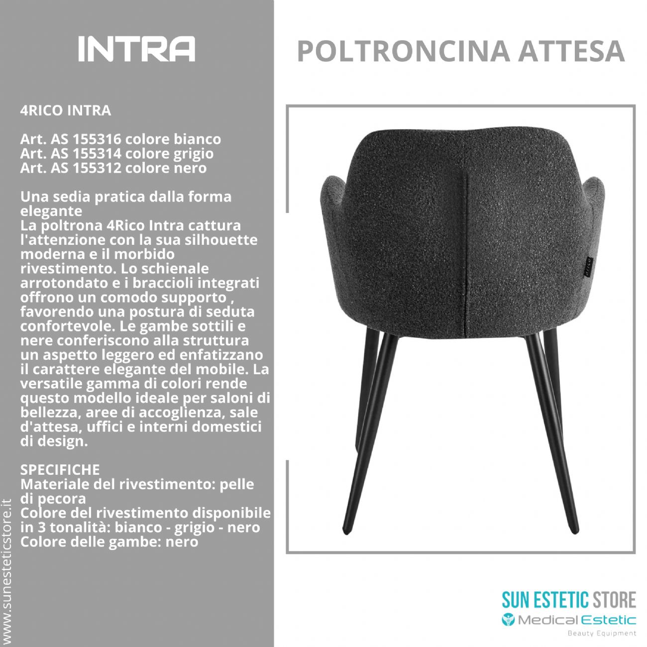 4Rico Intra sedia poltroncina reception sala attesa