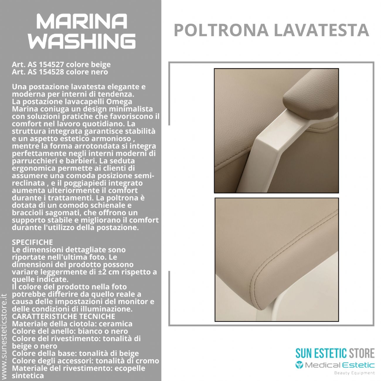 Marina Washing poltrona lavatesta professionale