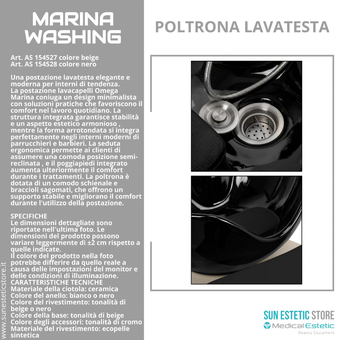 Marina Washing poltrona lavatesta professionale