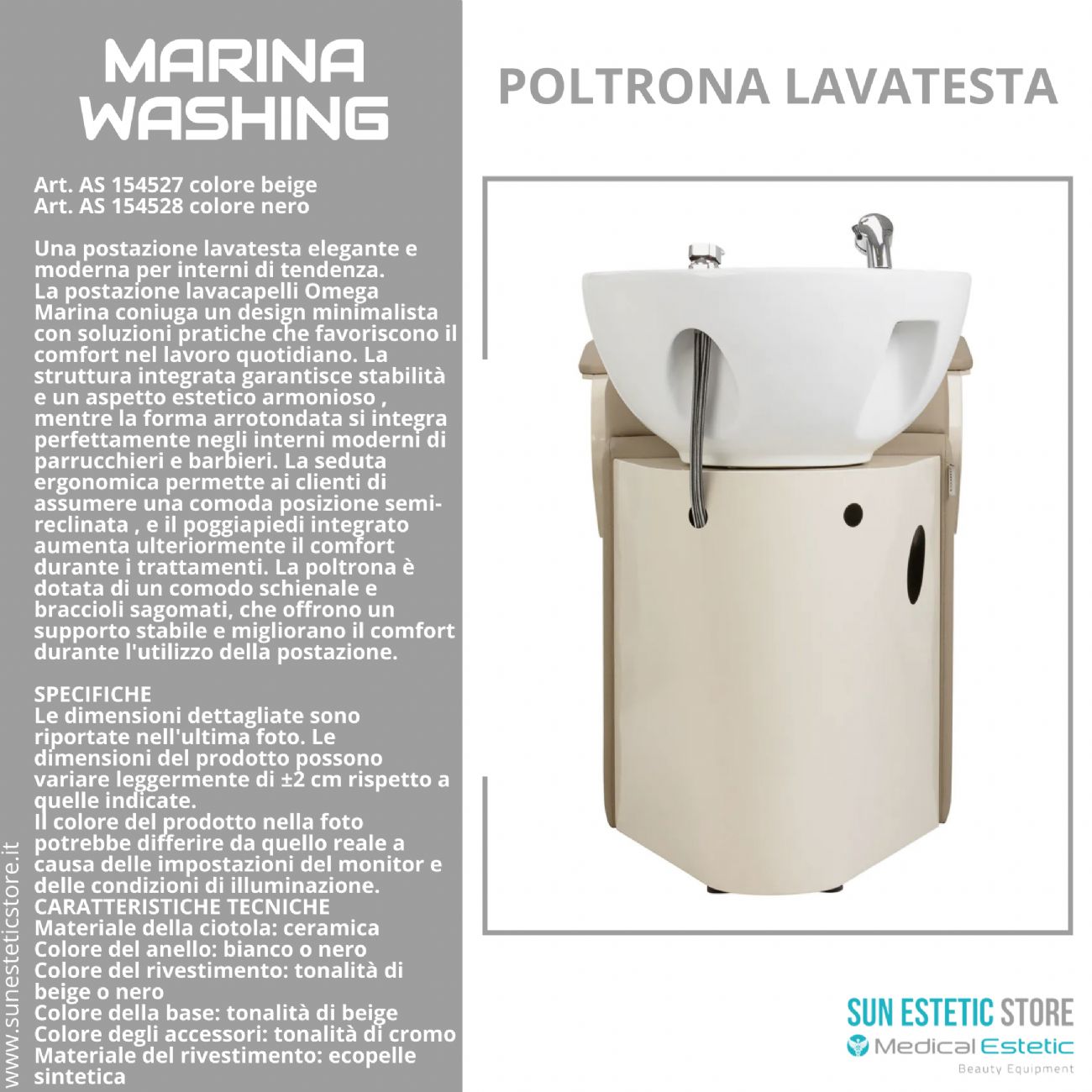 Marina Washing poltrona lavatesta professionale