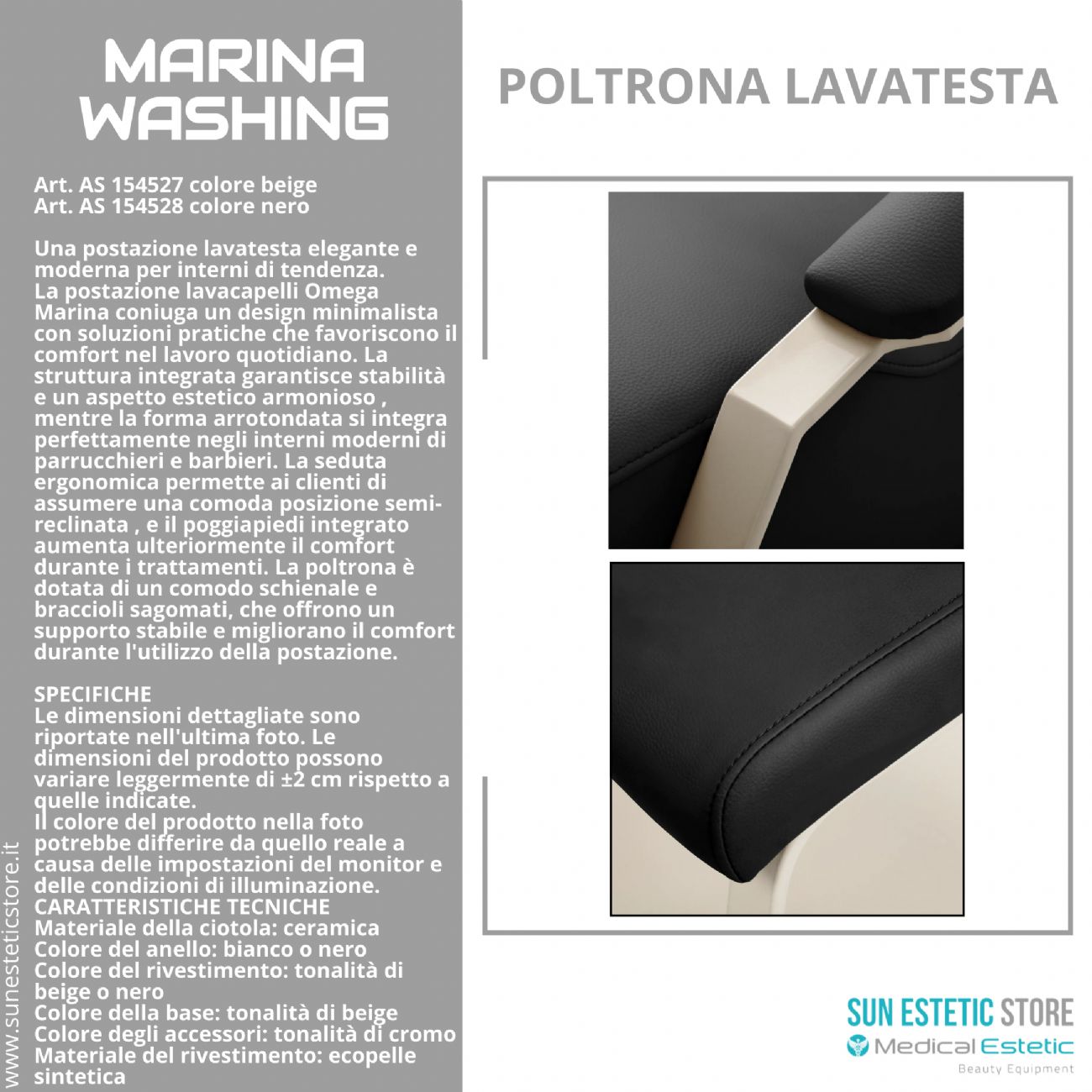 Marina Washing poltrona lavatesta professionale