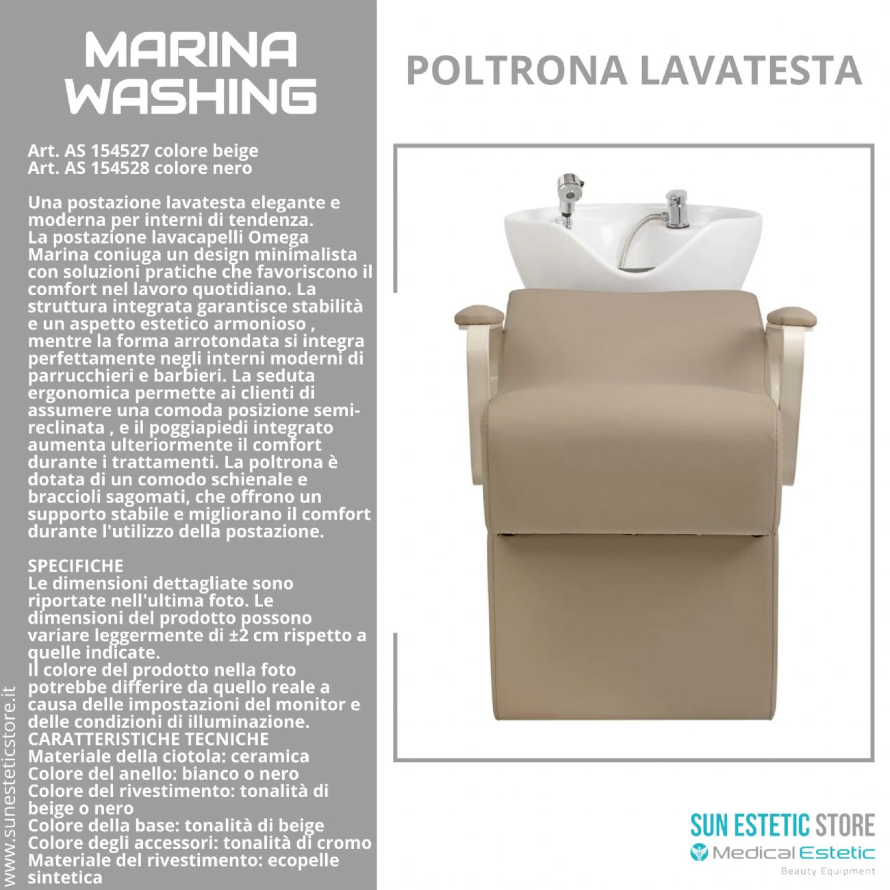 Marina Washing poltrona lavatesta professionale